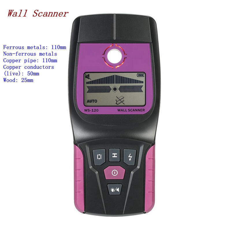 Water Leak Detector Wired - Ws120多機能壁探知機,pvc水道管,金属,木材,acケーブル,ライブワイヤー,スキャナー,診断ツール
