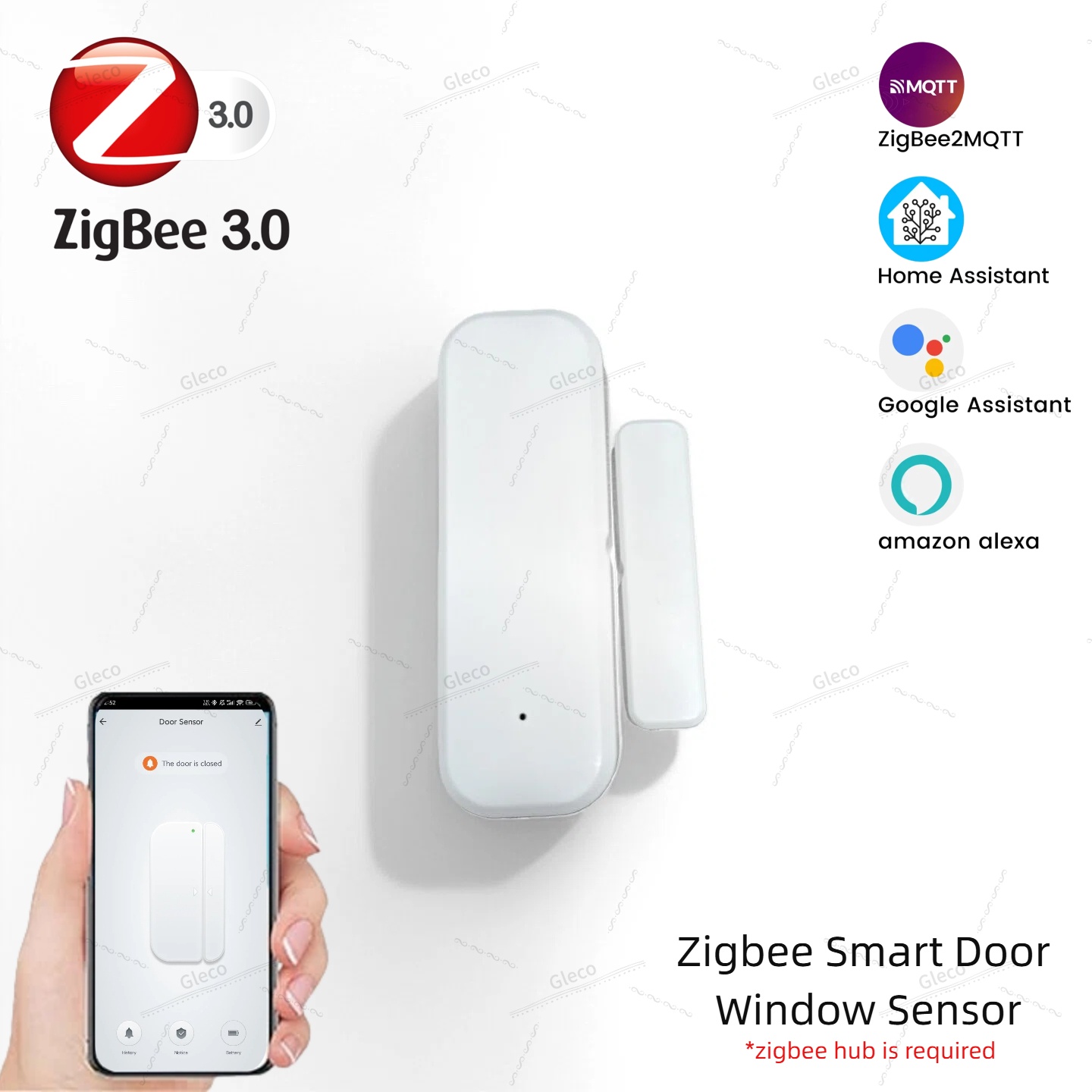 Home Automation Ideas - Zigbee 窓ドアセンサー検出磁気窓センサードア開閉アラーム検出器スマートホームオートメーションセキュリティ Z2M
