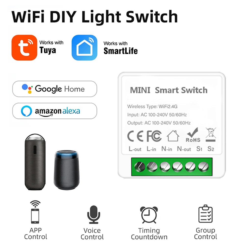 2 ウェイ制御 Tuya ミニ 16A WiFi DIY ス - Diy Home Automation Controller のレビューと価格