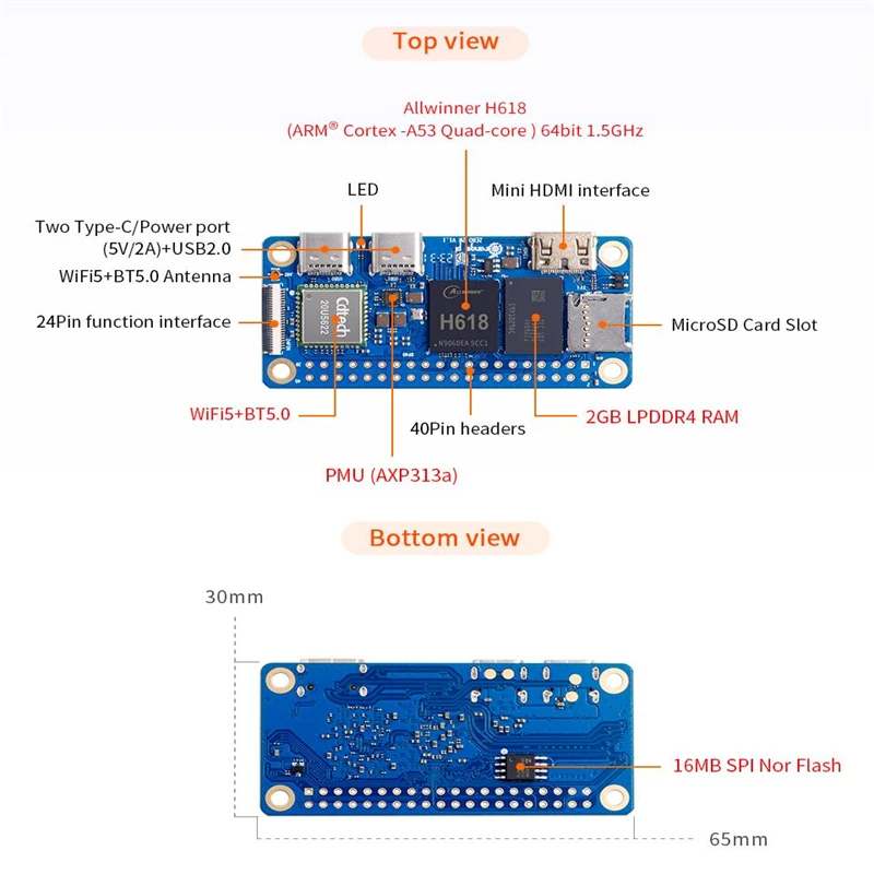 Orange Pi Zero 2 W 2GB RAM DDR - Pi Zero W Board のレビューと価格