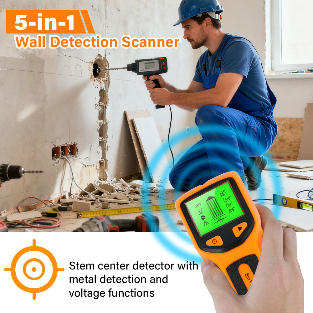 ハンディタイプ5in1デジタル壁内探知機、木材スキャナー、金 - Water Leak Detector Wired のレビューと価格