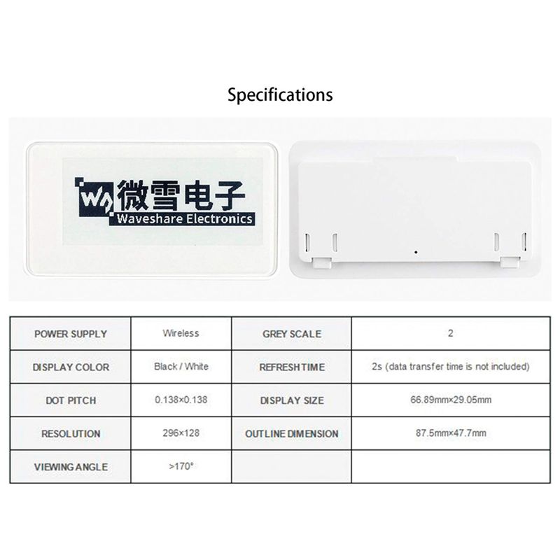 新しい2.9インチワイヤレスNFC搭載電子ペーパーEink  - Display Epaper 2.9 のレビューと価格
