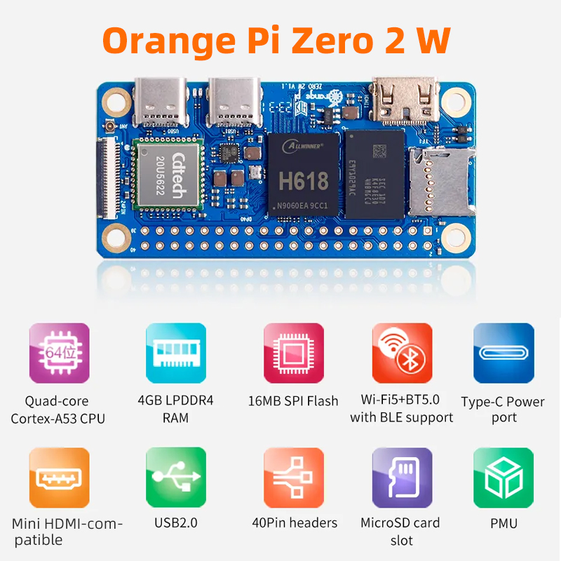 Orange Pi Zero 2W 4GB 2GB 1.5G - Pi Zero W Board のレビューと価格