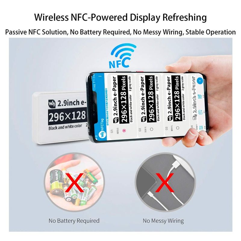 A49T 2.9 インチワイヤレス NFC 搭載 EPape - Display Epaper 2.9 のレビューと価格